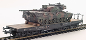 German Camoflaged Leopard A1-A2 loaded on a six axle DB flat car